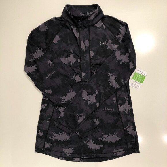 Paradox Dri-Release Freshguard Lg Slv 1/2 Zip Wool Camo Top Purple + Blk Sz S - Picture 1 of 11